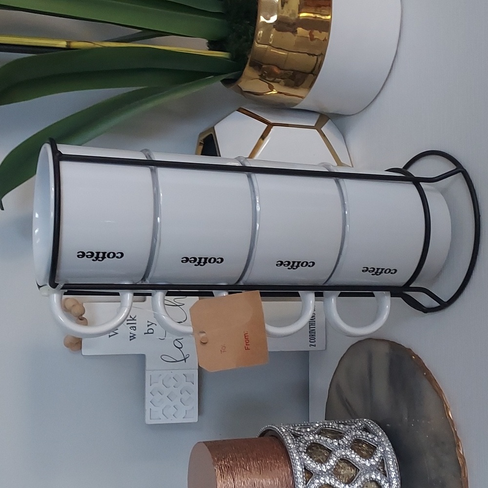 NWT Coffe Mugs Tower & Stand